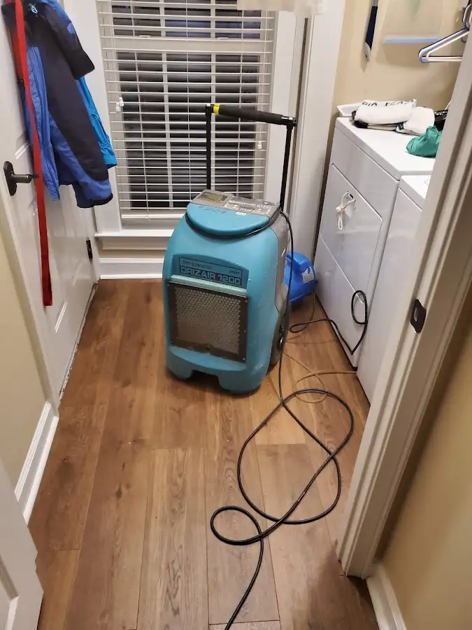 Commercial dehumidifier deployed for Flood Damage Cleanup in Randolph